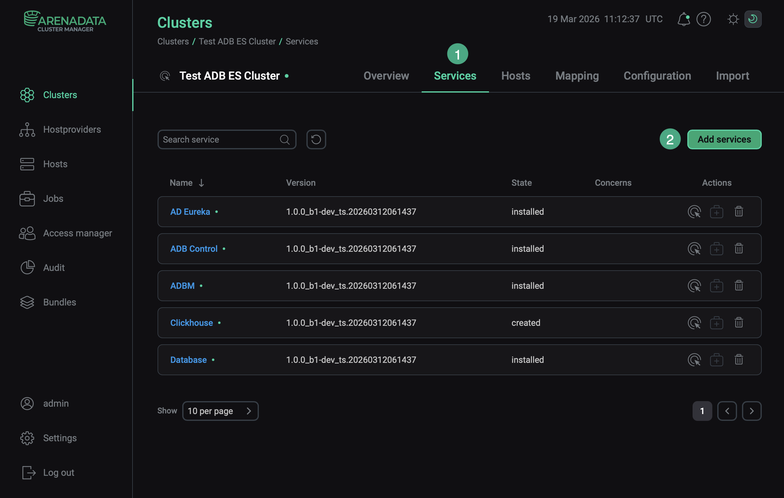 Переход к добавлению сервисов