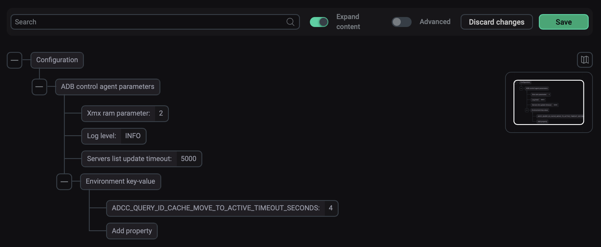 Итоговые настройки сервиса ADBC agents