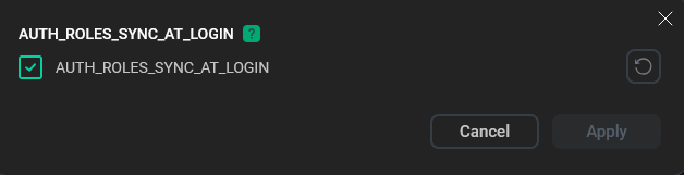 Пример конфигурационного параметра типа boolean