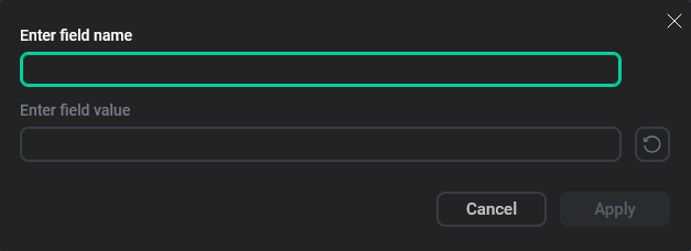 Диалоговое окно для добавления конфигурационного параметра типа map
