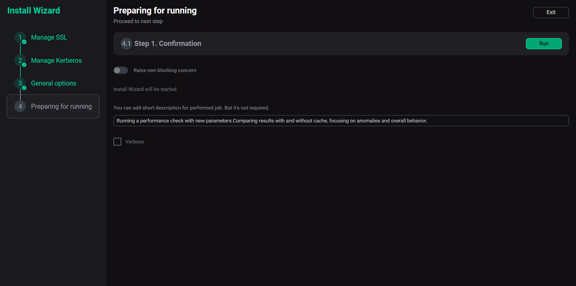 Этап Preparing for running