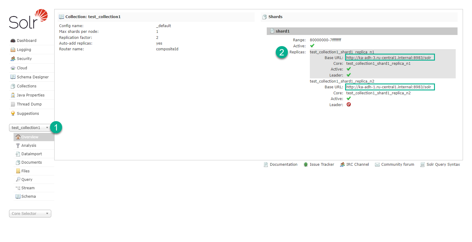 Расположение шардов Solr