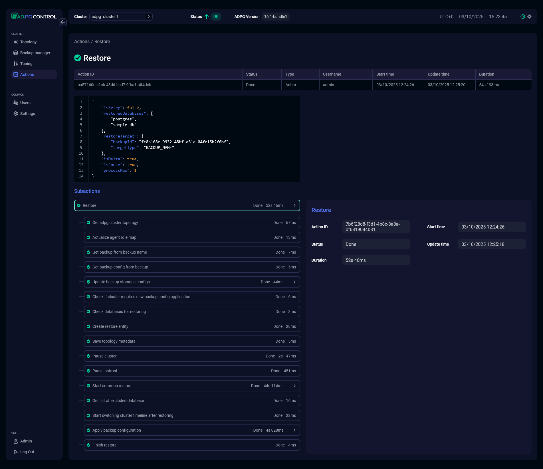 Вложенные действия