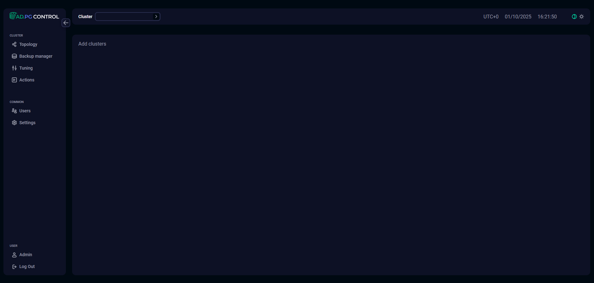 Web-интерфейс ADPG Control