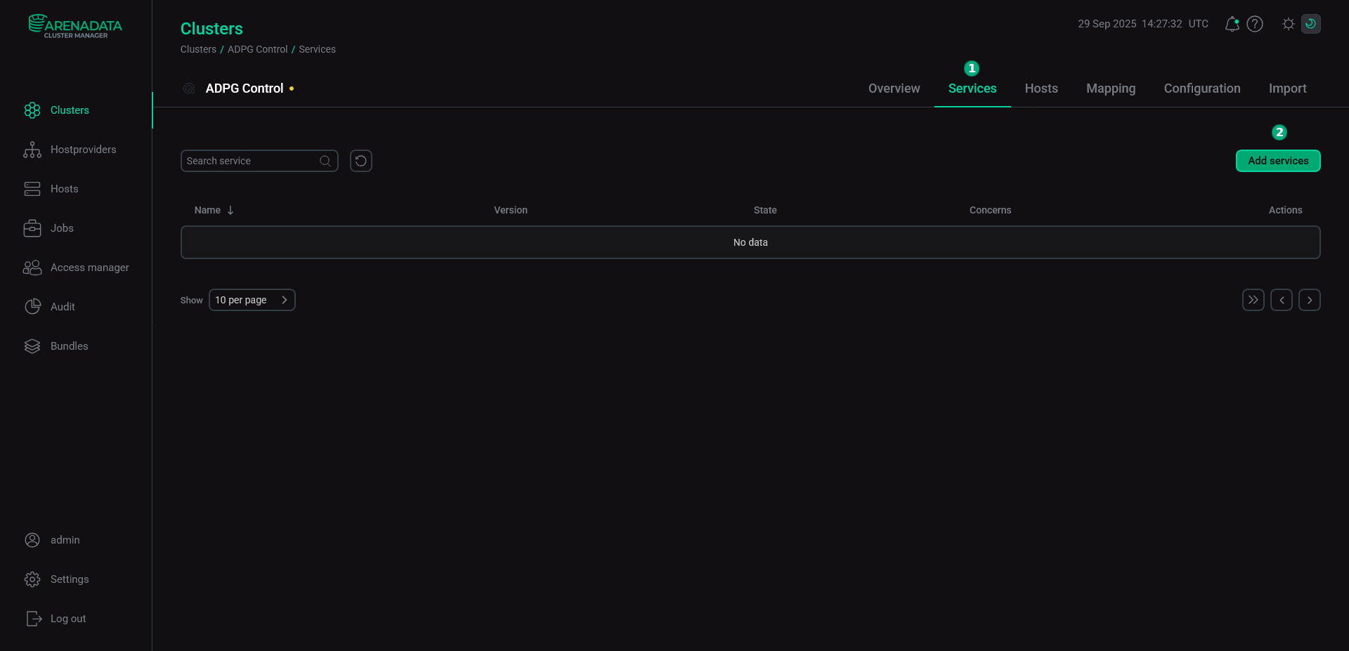 Переход к добавлению сервисов