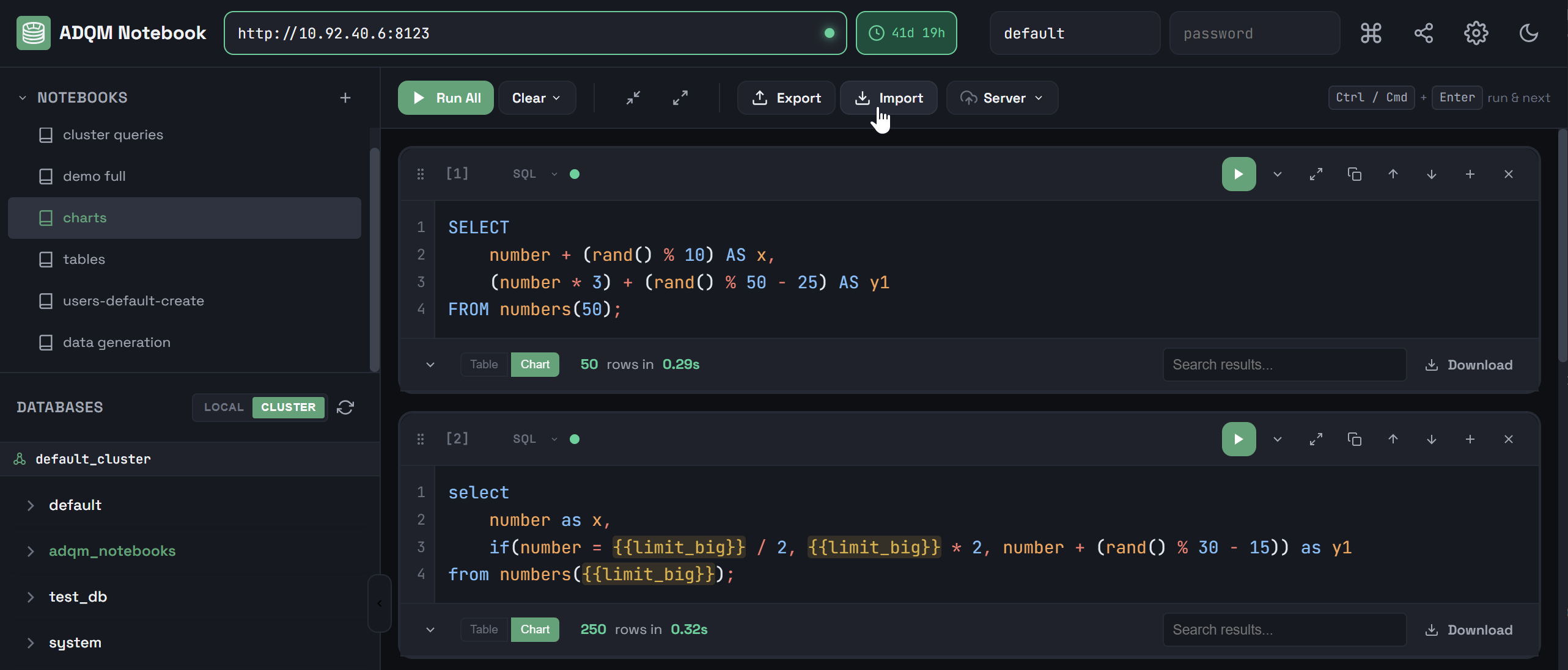 Импорт ноутбука из JSON-файла
