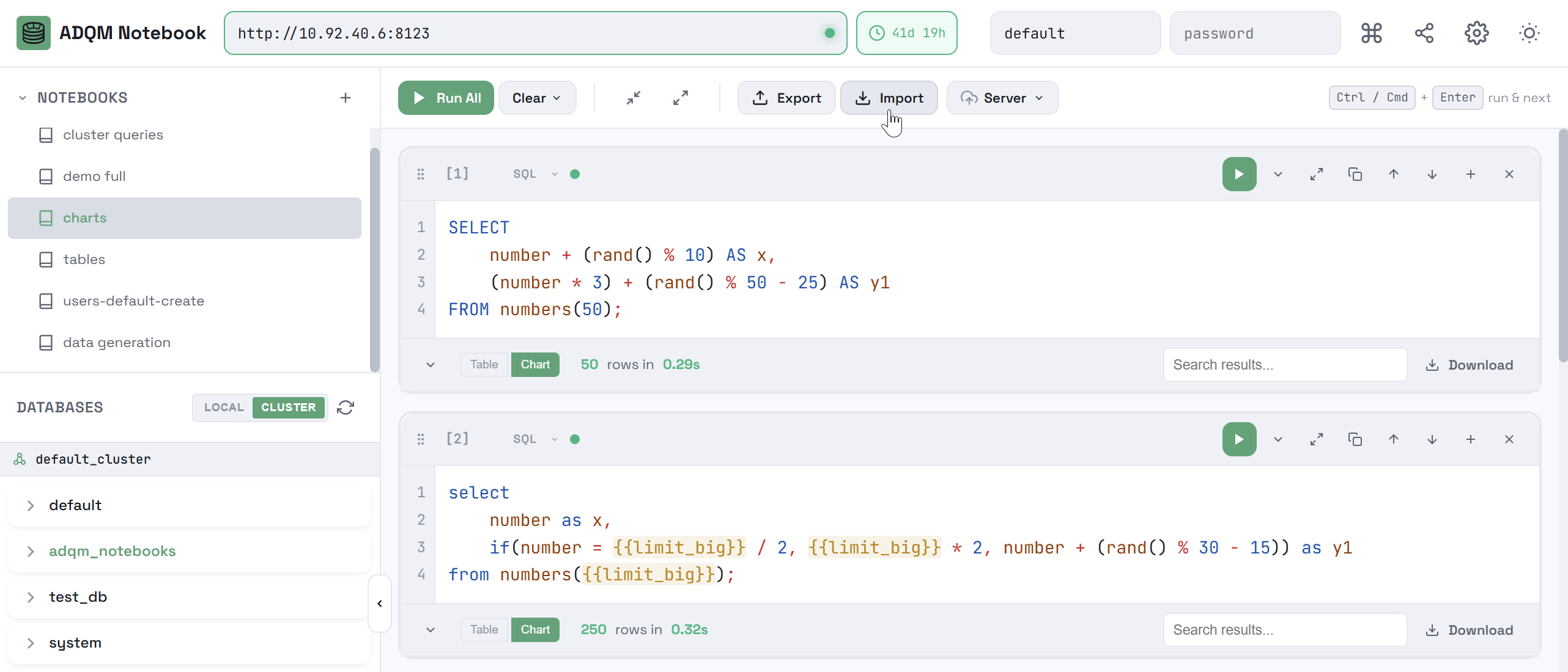 Импорт ноутбука из JSON-файла