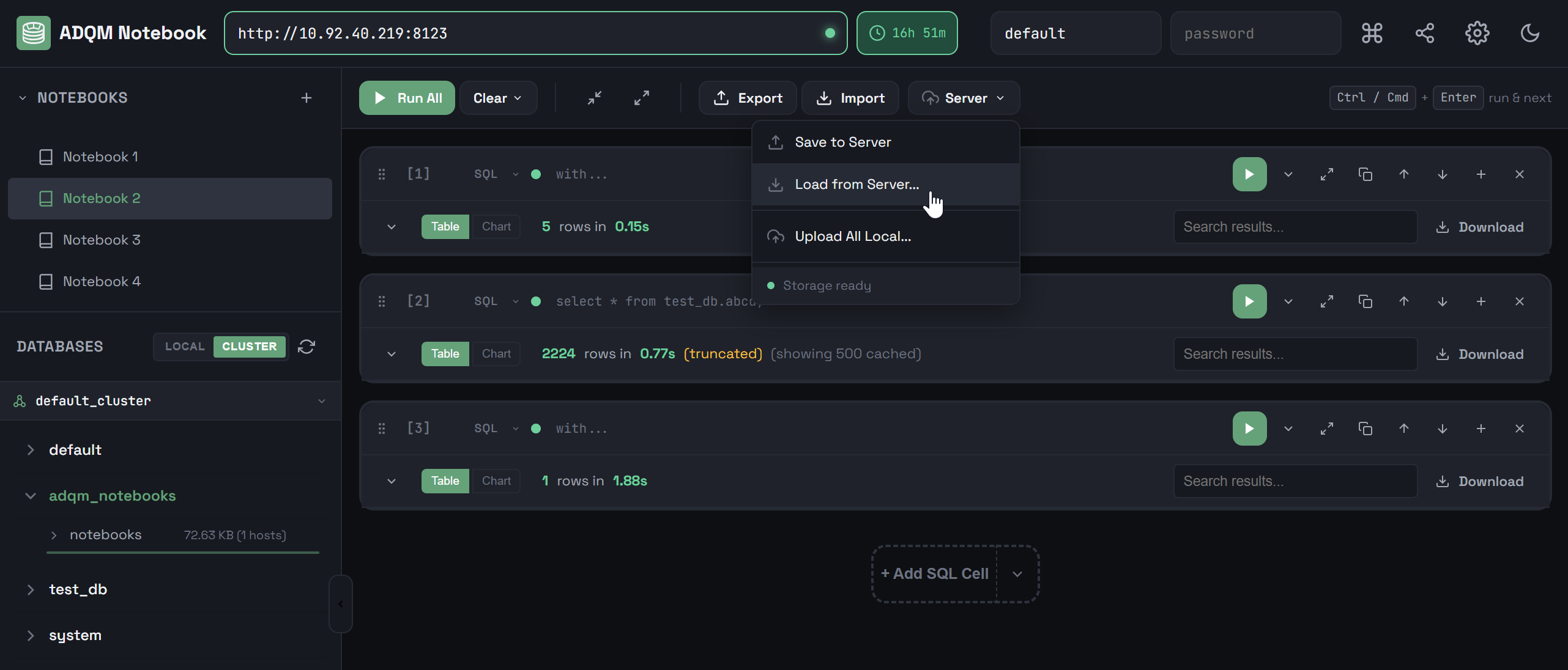 Загрузка ноутбука с сервера