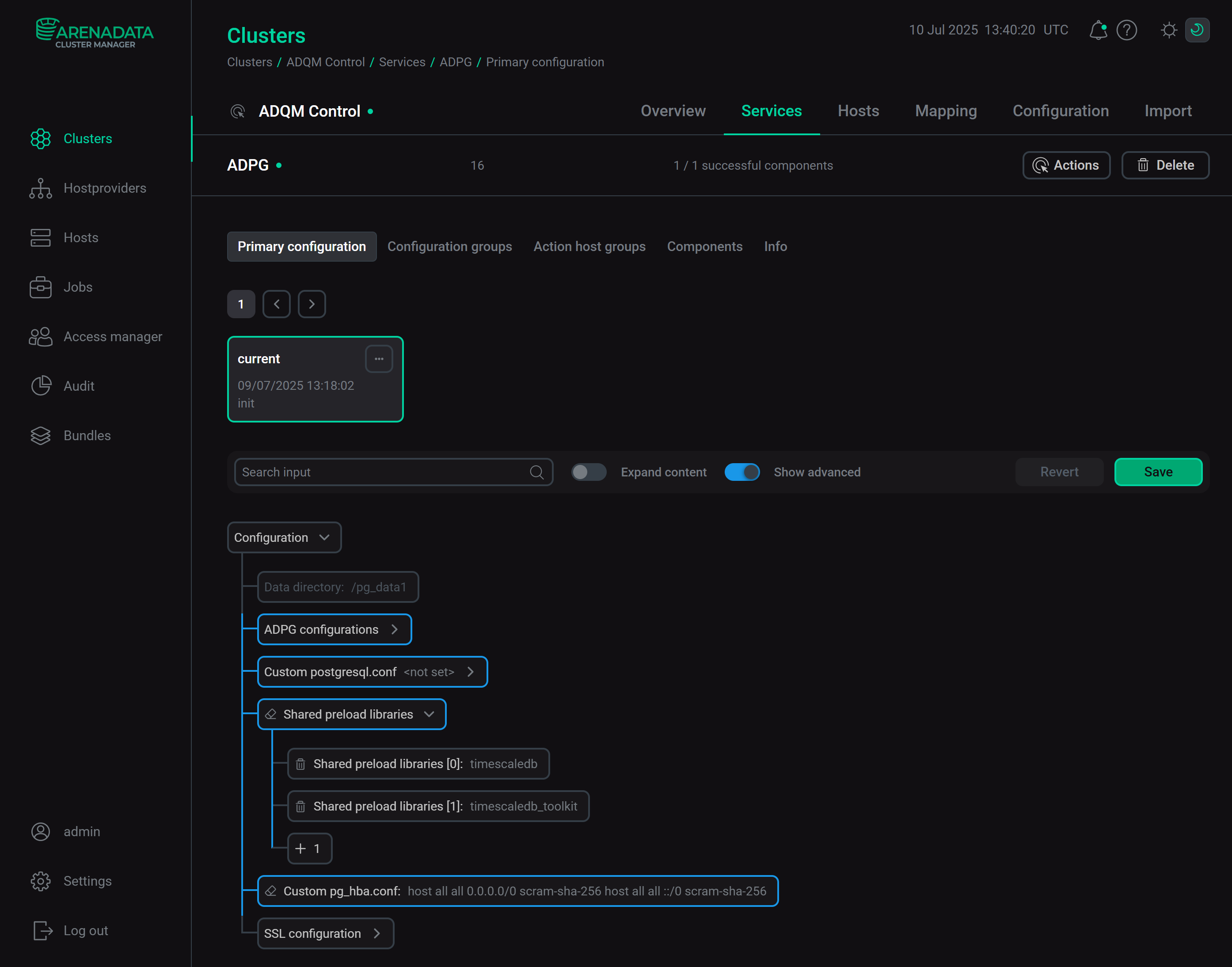 Секция Shared preload libraries