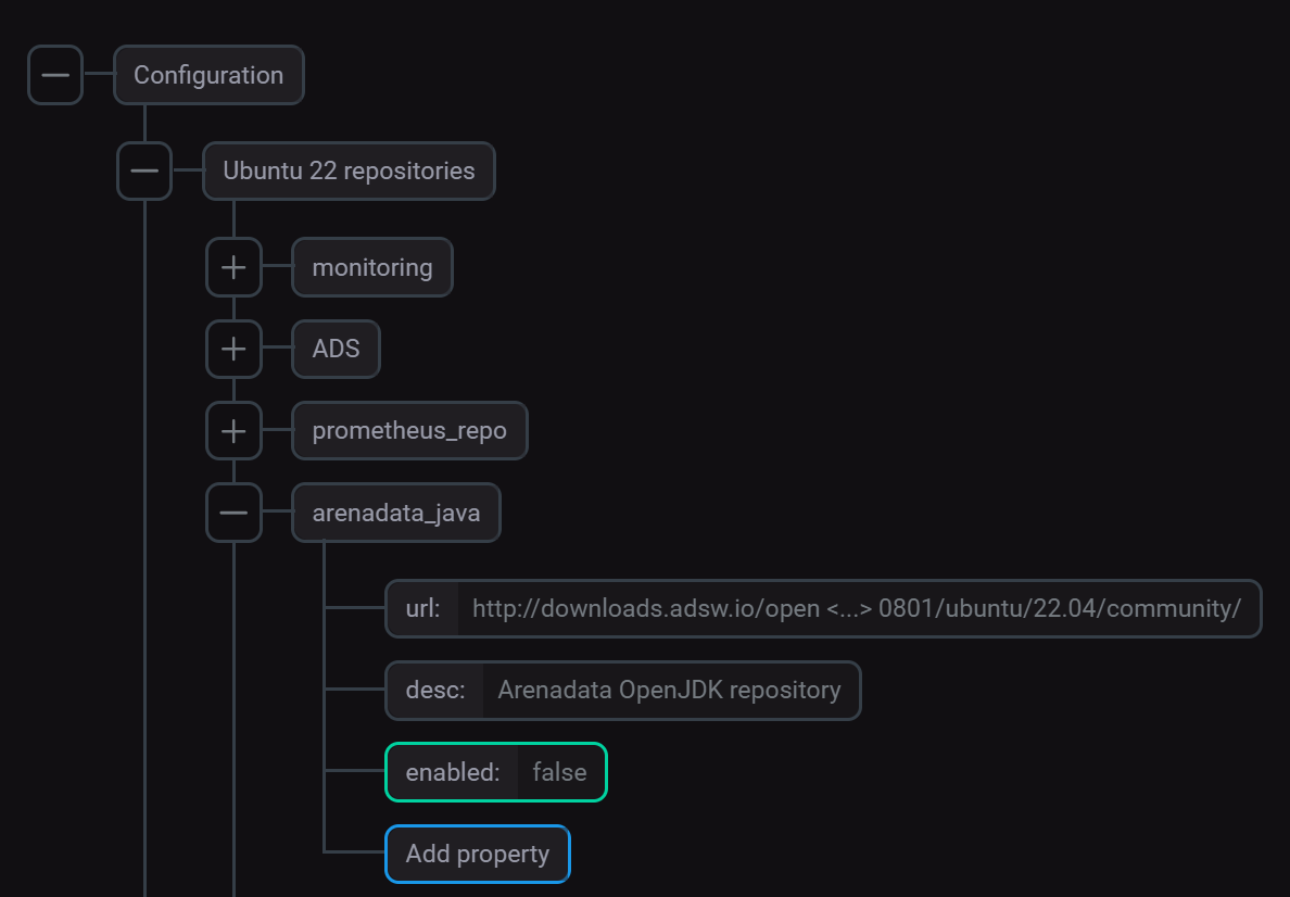 Отключение репозитория Arenadata Java