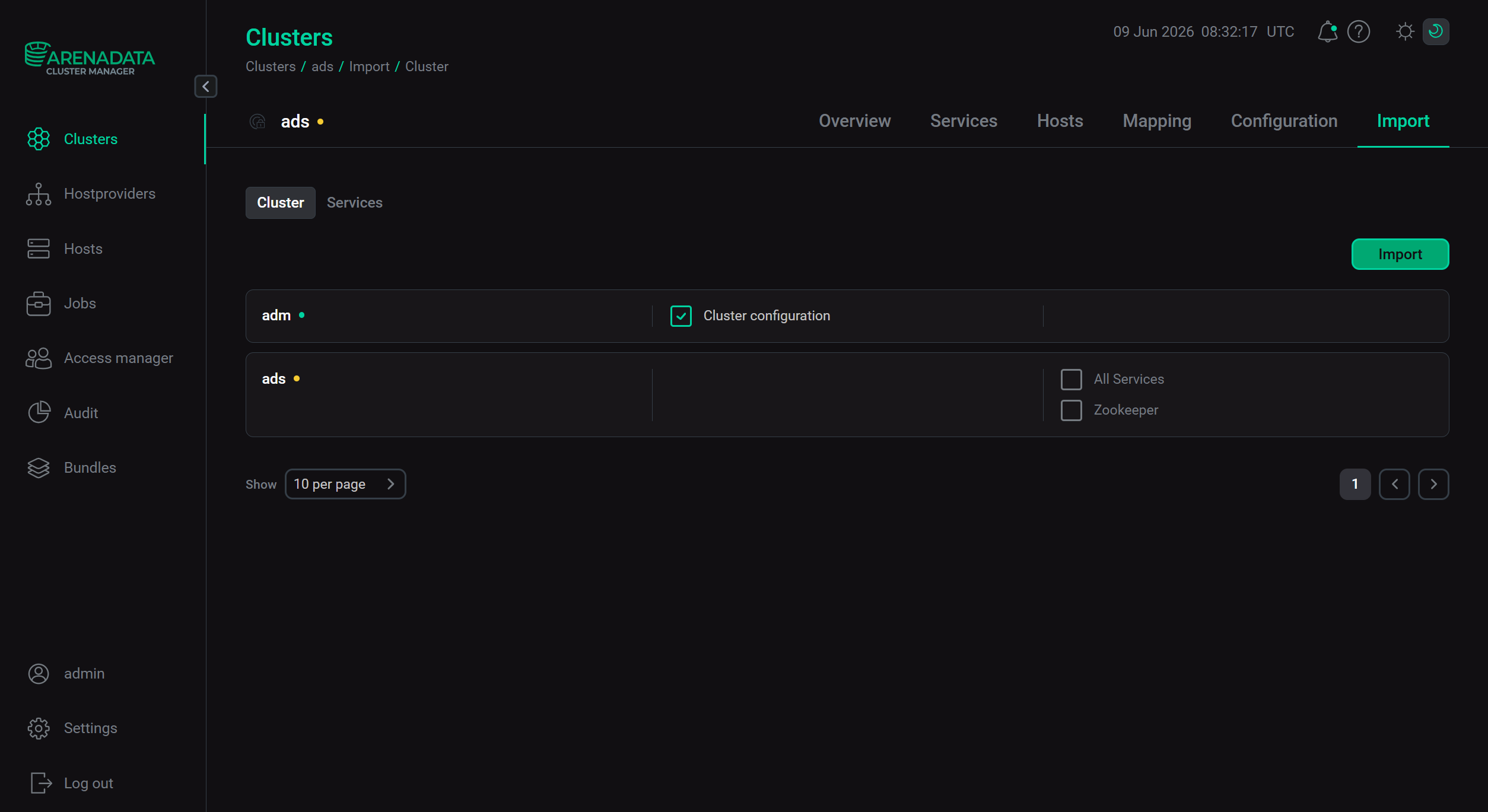 Интеграция с кластером ADM