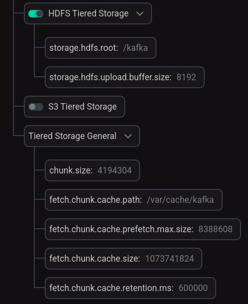 Настройка Tiered Storage