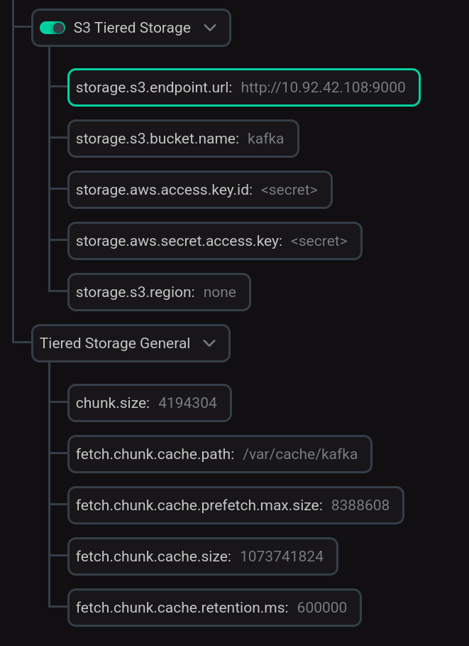 Настройка Tiered Storage