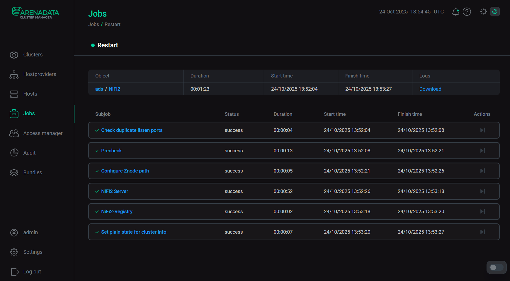 Результат действия