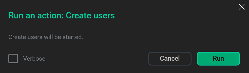 Стандартное окно для подтверждения всех действий